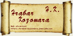 Hrabar Kozomara vizit kartica